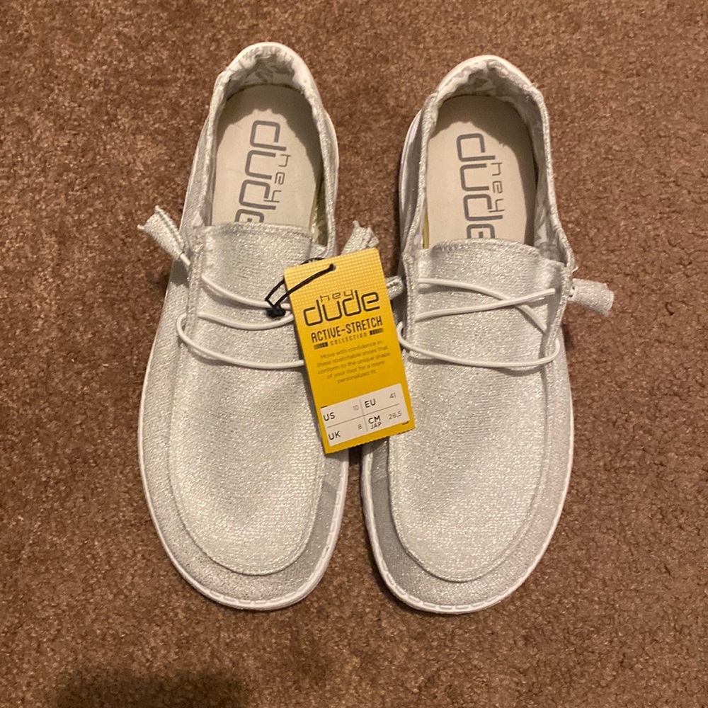 White Sparkle Hey Dudes